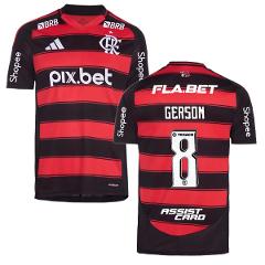 Flamengo Home Gersson 8 Jersey 2025-26 (Full Sponsor)