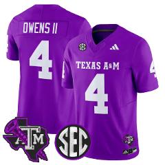 Rueben Owens II Jersey #4 Texas A&M Aggies DJ Screw Vapor Stit...