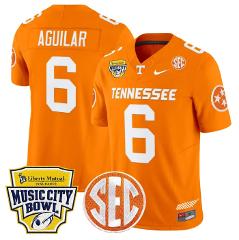 Joey Aguilar Jersey #6 Tennessee Vols 2025 Music City Bowl Sti...