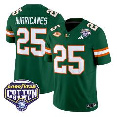 Hurricanes Jersey #25 Miami Hurricanes 2025 Cotton Bowl Patch ...