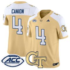 Isiah Canion Jersey #4 Georgia Tech Yellow Jackets 2025 Stitch...