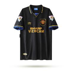 Manchester United 1993-95 Away Men Retro Jersey  Black