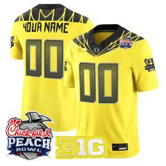 Custom Oregon Ducks Jersey 2026 Peach Bowl Patch Limited Stitc...