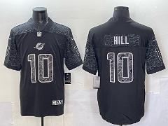 Tyreek Hill #10 Stitched Limited Jersey 2025 Military Black Rf...