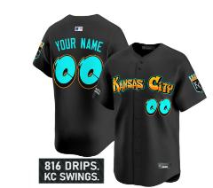 Custom Kansas City Royals Jersey Graffiti Crown Drop Limited S...