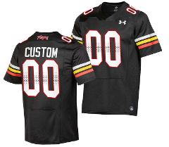 Custom Maryland Terrapins Jersey College Football Black 2023 R...
