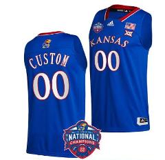 Custom Kansas Jayhawks Jersey Basketball 2022 NCAA National Ch...