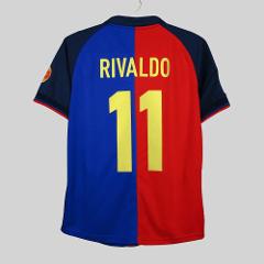Rivaldo 11 Barcelona 1999-2000 Retro Home Jersey  Men