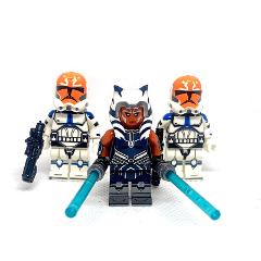 3pcs Star Wars Ahsokas 332nd & 501st Clone Troopers Minifigures