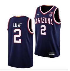Caleb Love Jersey #2 Arizona Wildcats College Basketball Navy
