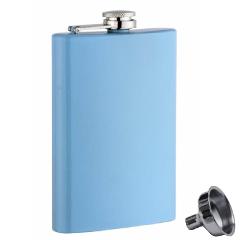 Baby Blue Painted Stainless Steel Hip Flask by Top Shelf Flask...