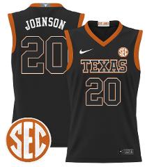 Tre Johnson Jersey #20 Texas Longhorns 2024 Lightweight Basket...