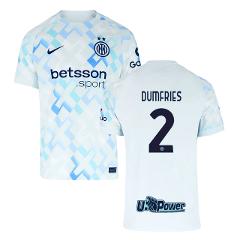 Denzel Dumfries #2 Inter Milan 2025-26 Away Match Jersey  White
