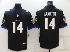 Mens Hamilton #14 Football Replica Jersey Black
