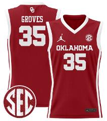 Tanner Groves Jersey #35 Oklahoma Sooners 2024 Lightweight Bas...