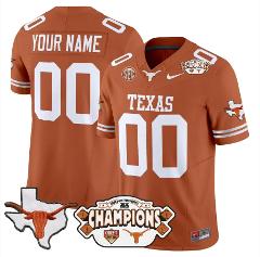 Custom Texas Longhorn Jersey 2025 State Map Citrus Bowl Champi...