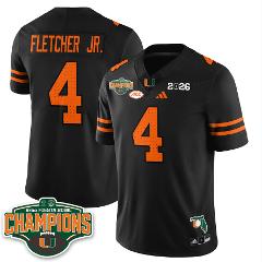 Mark Fletcher Jr Jersey #4 Miami Hurricanes 2026 Fiesta Bowl C...