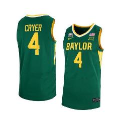 Men's #4 Lj Cryer Anthracite Jersey Baylor Bears Basketball Je...