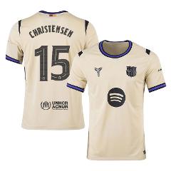 Andreas Christensen #15 Barcelona 2025-26 Away Jersey  Cream