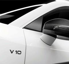 2x BLACK Audi V10 R8 S8 RS7 RS6 Fender Wing Badges Emblems Rea...