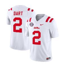 Jaxson Dart Jersey #2 Ole Miss Rebels Football Vapor Limited A...