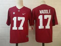 Men's Alabama Crimson Tide #17 Jaylen Waddle Jersey College Red
