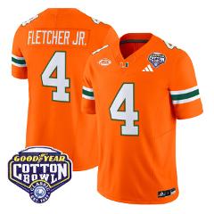Mark Fletcher Jr Jersey #4 Miami Hurricanes 2025 Cotton Patch ...