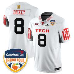 Cameron Dickey Jersey #8 Texas Tech Red Raiders Orange Bowl St...
