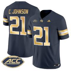Calvin Johnson Jersey #21 Georgia Tech Yellow Jackets 2025 Sti...