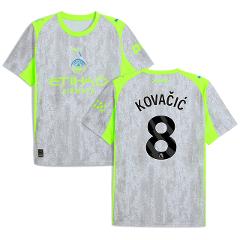Kovacic 8 Manchester City 2025-26 Third Men Jersey  Gray