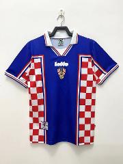 Croatia 1998 Away Retro Jersey  Men Blue