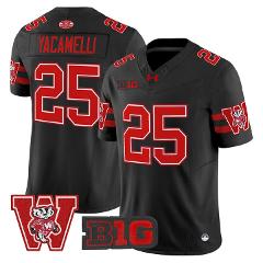 Cade Yacamelli Jersey #25 Wisconsin Badgers Throwback Stitched...