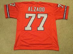 UNSIGNED CUSTOM Sewn Stitched Lyle Alzado Orange Jersey