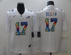 Mens Josh Allen #17 Limited Jersey White Rainbow Edition