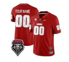 Custom UNM Lobo Football Jersey Name Number 2025 Stitched Red