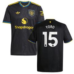 Leny Yoro #15 Manchester United 2025-26 Third Match Jersey  Black