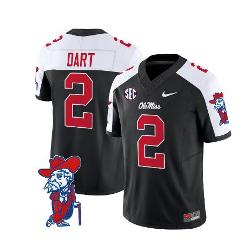 Jaxson Dart Jersey #2 Ole Miss Rebels Football Black Alternate