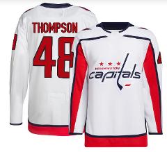 Washington Capitals #48 Logan Thompson Authentic White Away Je...