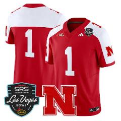 Team Jersey #1 Nebraska Cornhuskers 2025 Las Vegas Bowl Stitch...