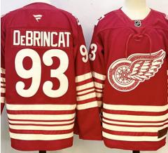 Detroit Red Wings 93 Alex Debrincat Jersey Red 2025-26 Centenn...