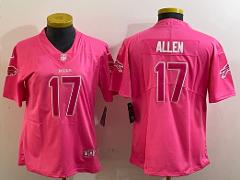 Mens Josh Allen #17 Football Replica Jersey Pink