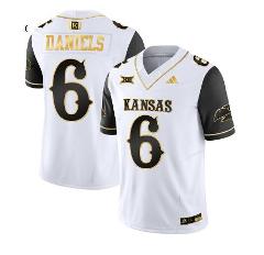 Jalon Daniels Jersey #6 Kansas Jayhawks Gold Vapor Football Bl...