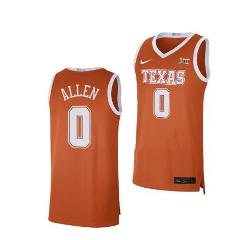 #0 Timmy Allen Jersey Texas College Basketball Jerseys Orange