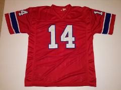 UNSIGNED CUSTOM Sewn Stitched Steve Grogan Red Jersey