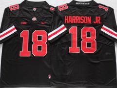 Men's Ohio State Buckeyes #18 Harrinson jr BlackRed Stitched J...