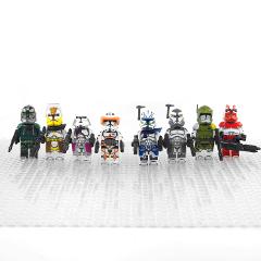 Star Wars Clone Commanders (Gree, Rex, Cody) 8 Minifigures Lot
