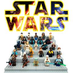 25PCS Star Wars Palpatine Rey Leia Luke Han Kylo Ren Minifigures
