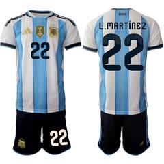 Argentina #22 L.MARTINEZ Jersey Team x World Cup 2026 Home Whi...