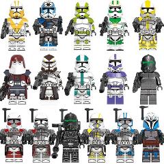 16pcs Star Wars Bad Batch ARC Troopers Grey, Howzer & Jesse Mi...