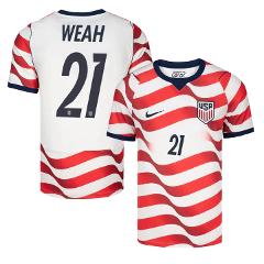 Timothy Weah Jersey #21 USMNT 2026 World Cup Match Stitched St...